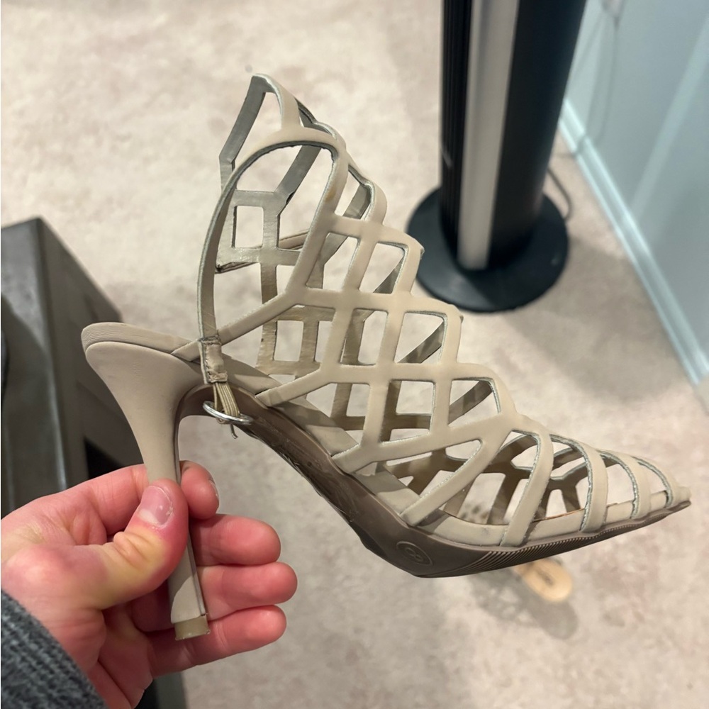 Massimo Beige Strappy Heels